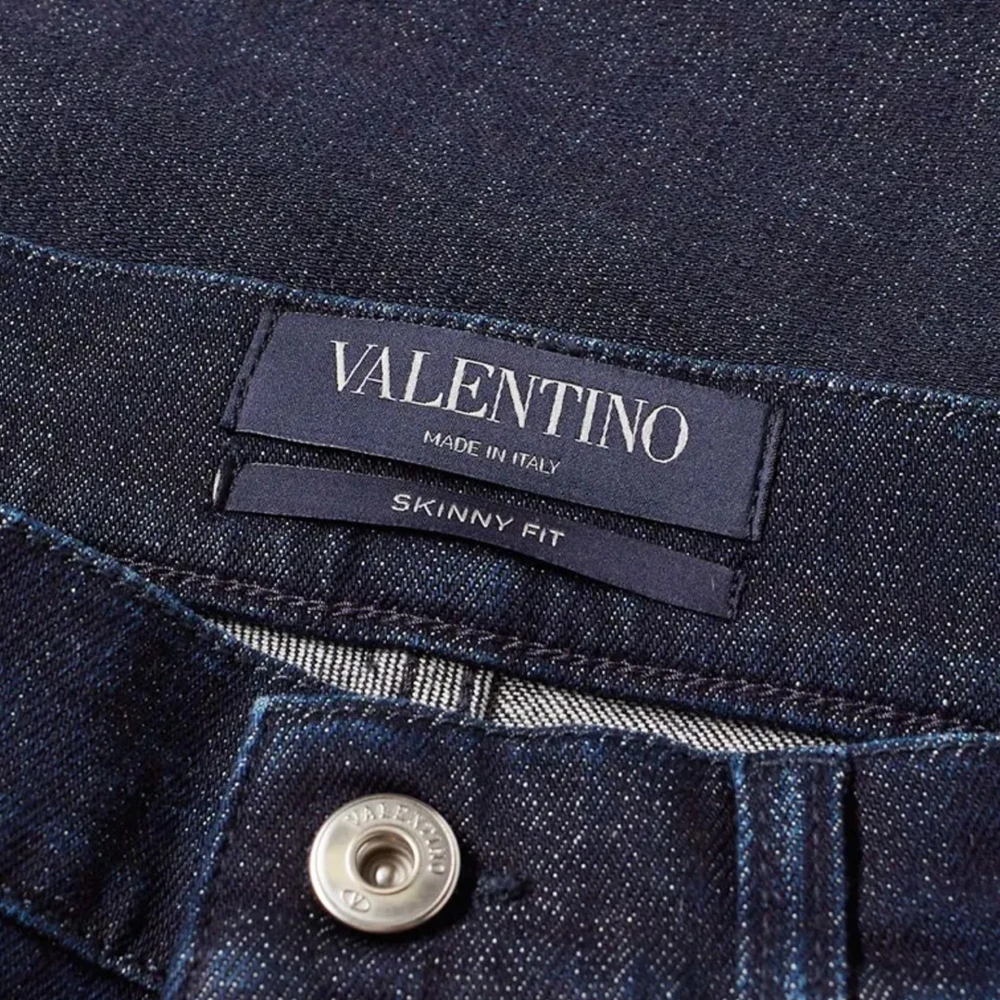 Valentino Katoenen Denim Skinny Jeans Blue Heren