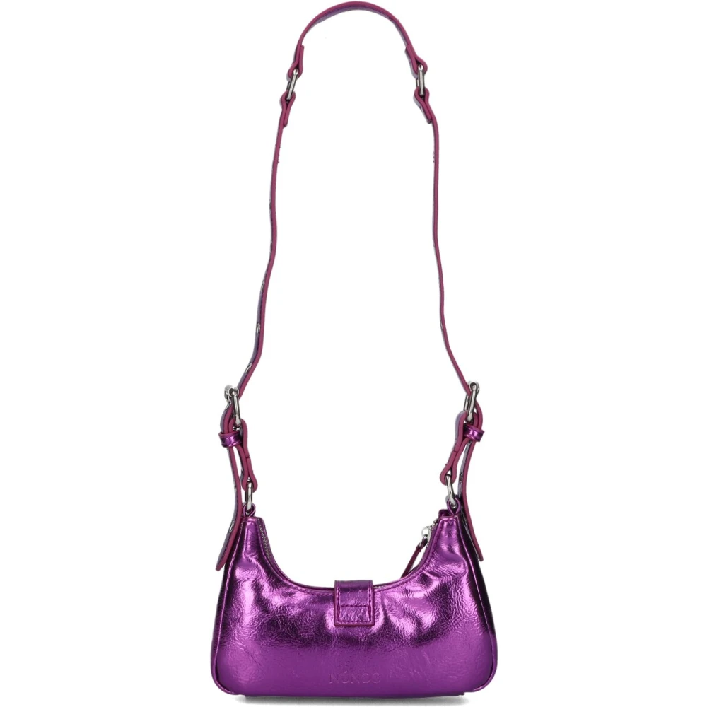 Núnoo Paarse Metallic Schoudertas Palma Purple Dames