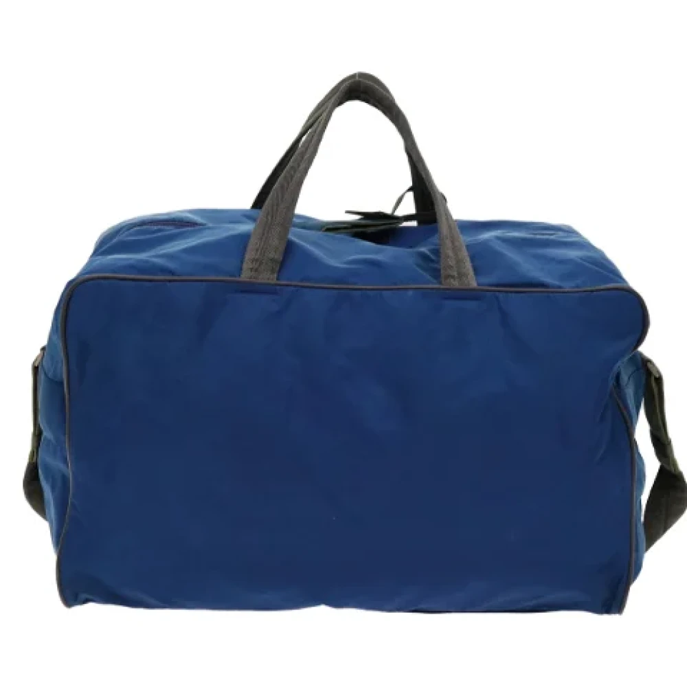 Prada Vintage Pre-owned Nylon travel-bags Blue Dames