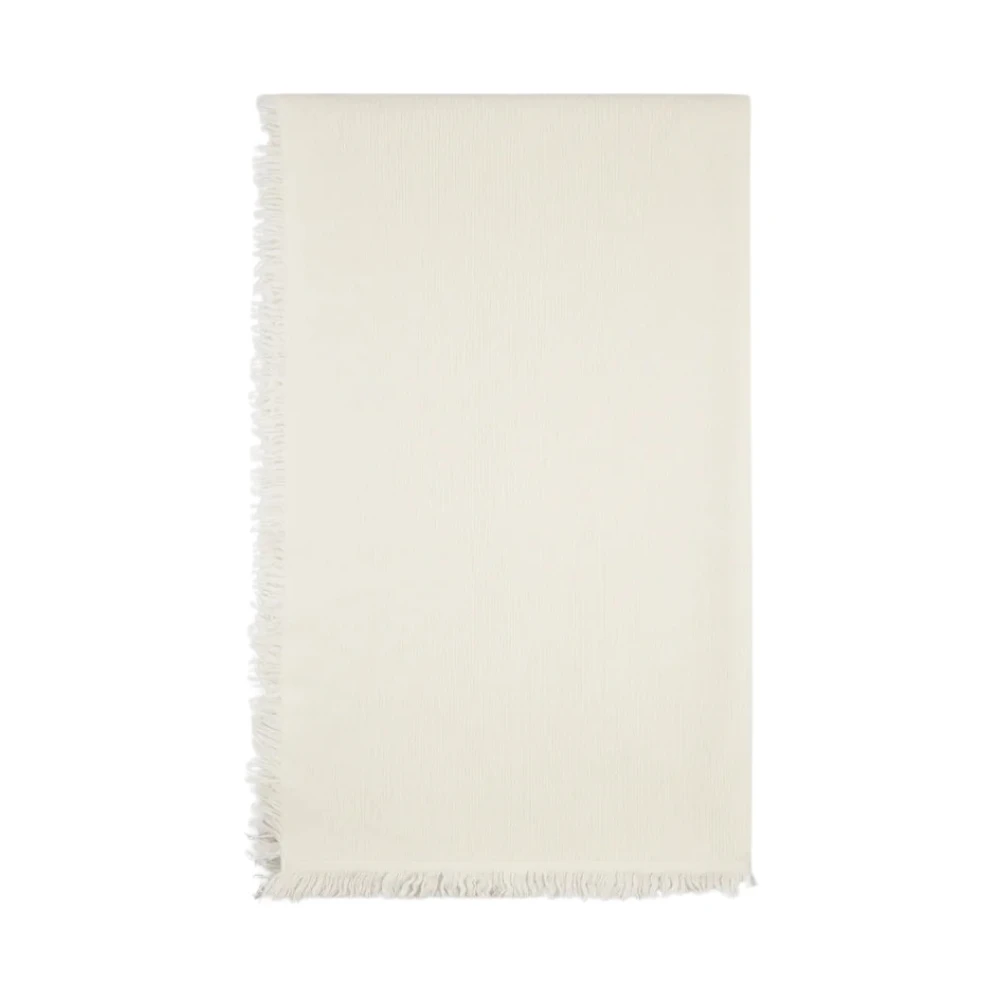 Semicouture Wijde wollen sjaal met franjes Beige Dames