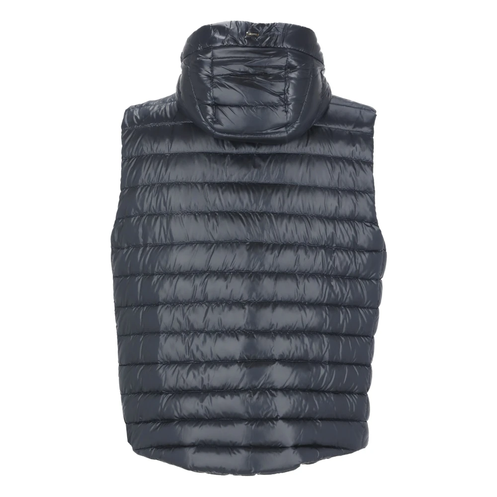 Herno Blauwe Gewatteerde Vest met Capuchon Blue Heren