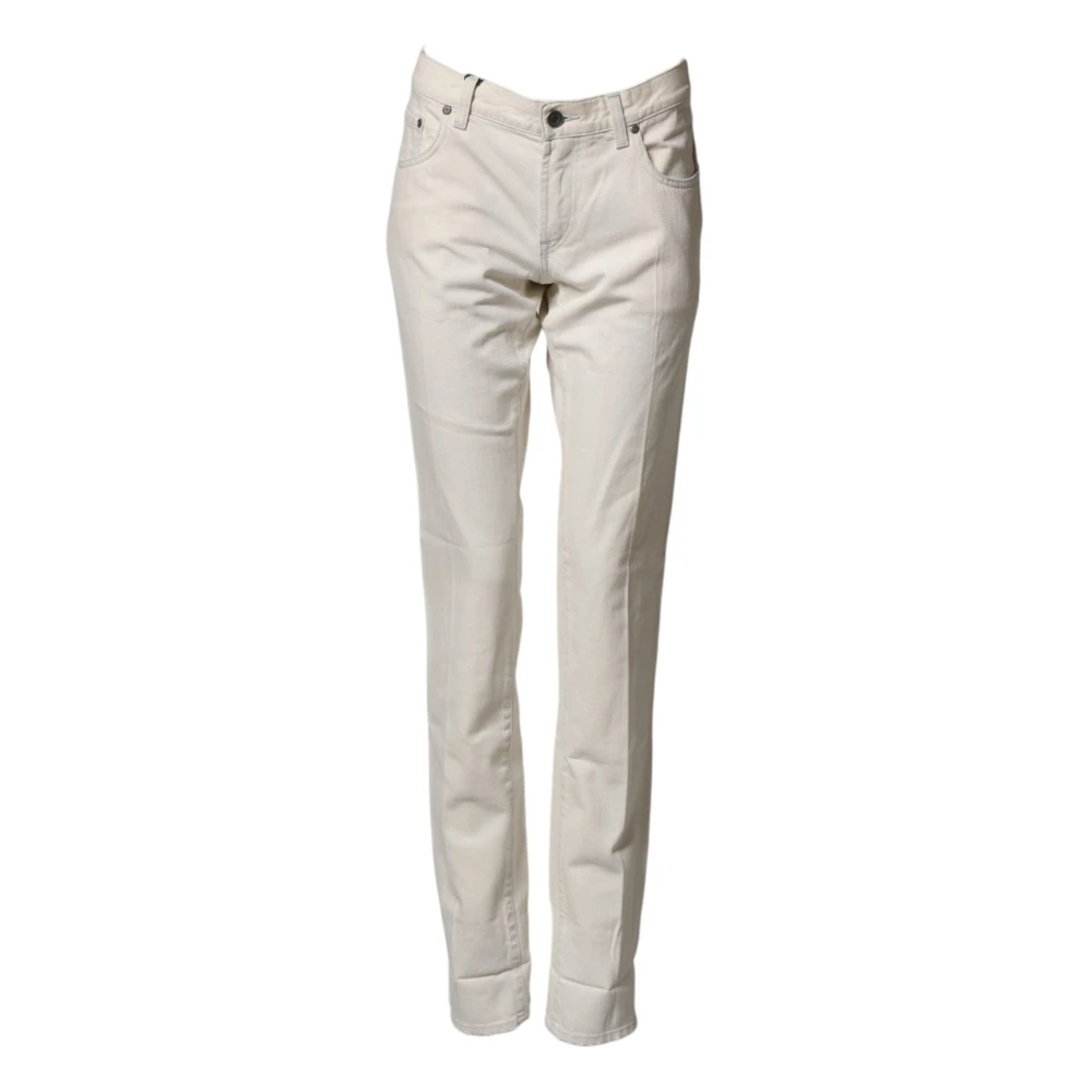 Dolce & Gabbana Women's White Skinny Jeans - Slim-Fit Trousers - L - Trousers