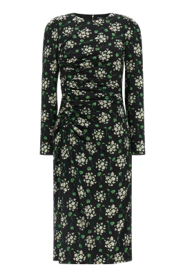 Blommig Charmeuse Midiklänning