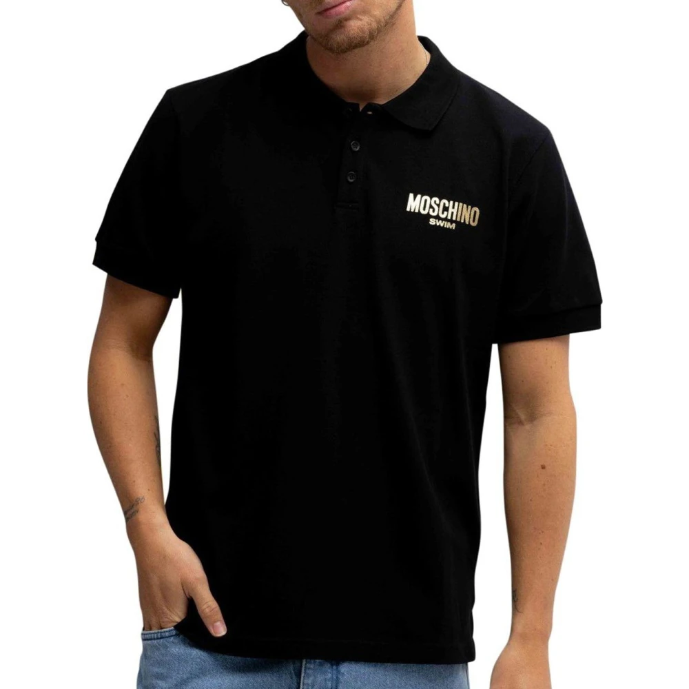 Love Moschino Zwarte Polo Shirt Klassieke Stijl Black Heren