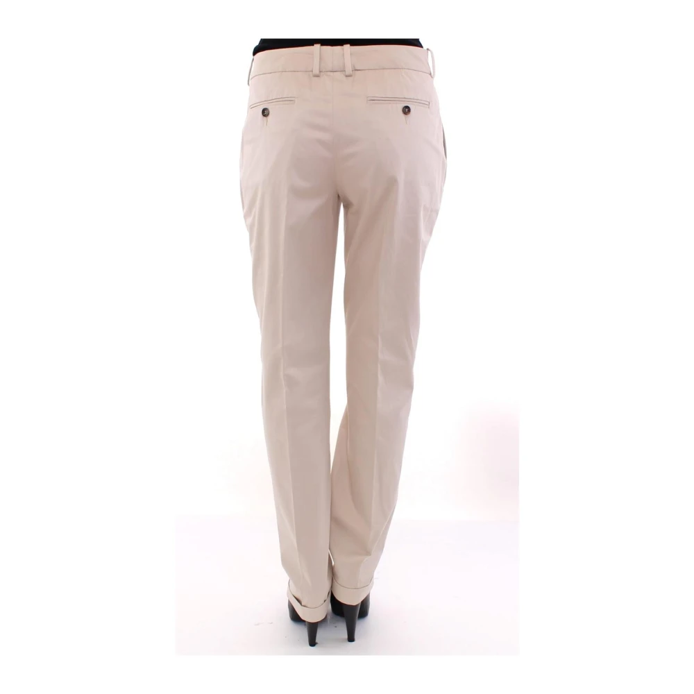 Dolce & Gabbana Beige Katoenen Geplooide Broek Stijlvol Beige Dames