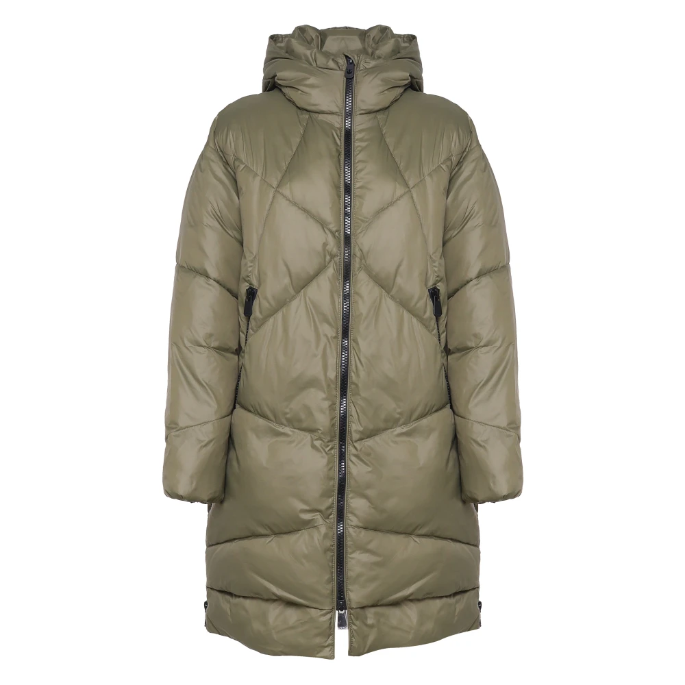 Pinko Groene Gewatteerde Vest met Capuchon Green Dames