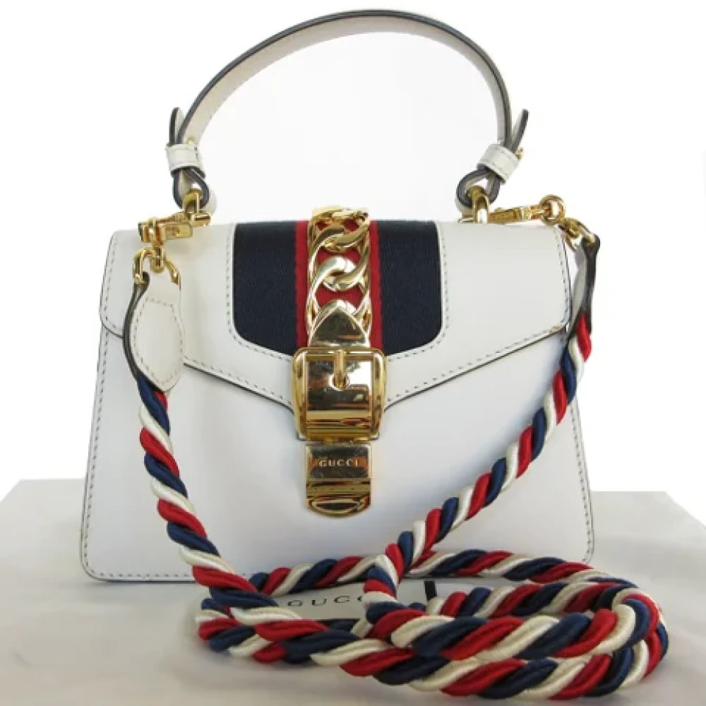 Gucci Vintage Pre-owned Leather gucci-bags White Dames