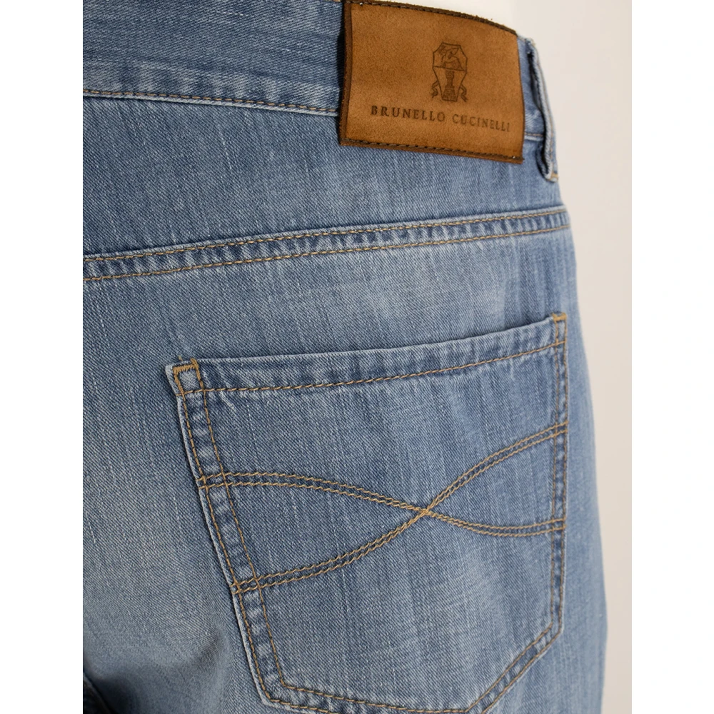 BRUNELLO CUCINELLI Klassieke Denim Five-Pocket Broek Blue Heren