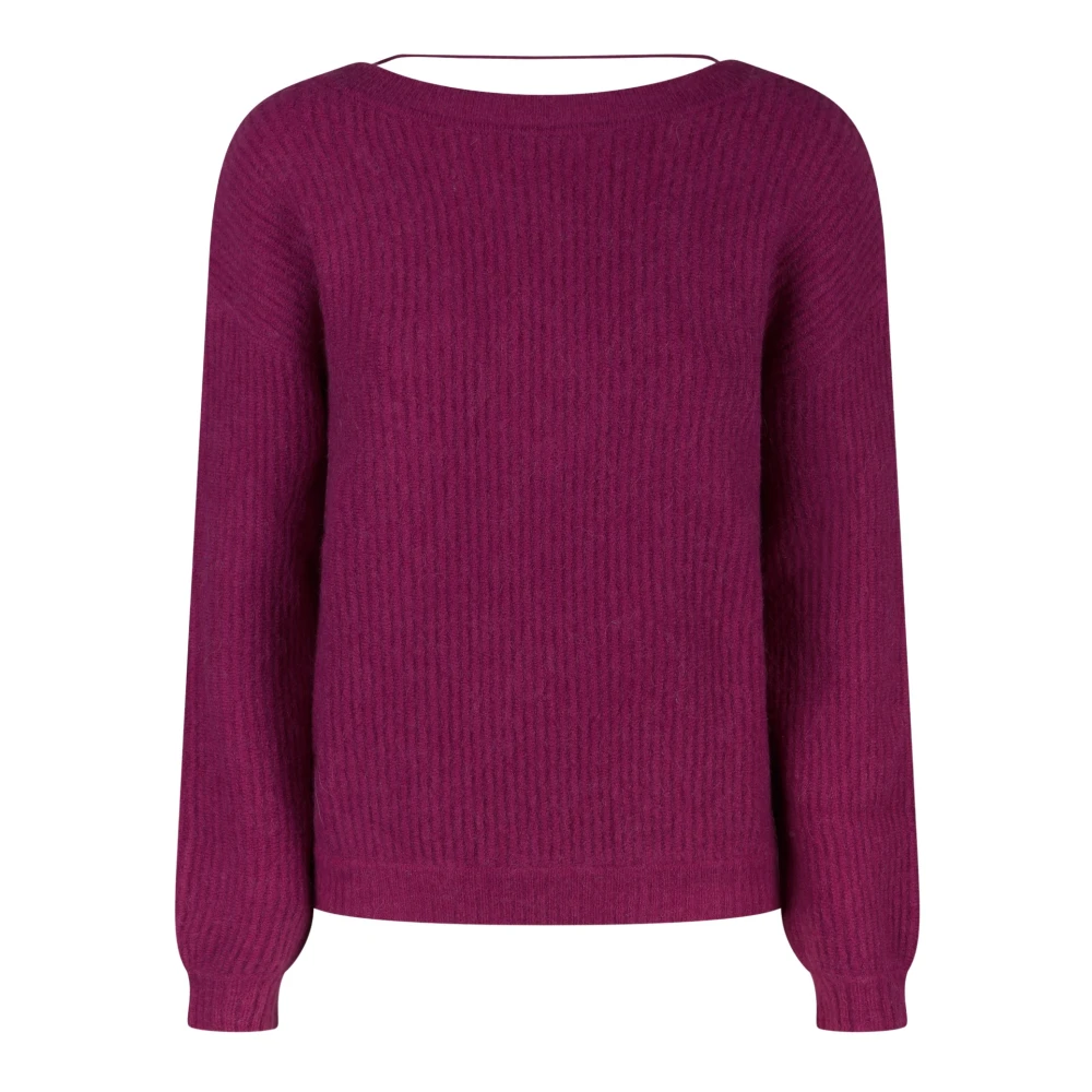Patrizia Pepe Vrouw Purper V-Back Sweater