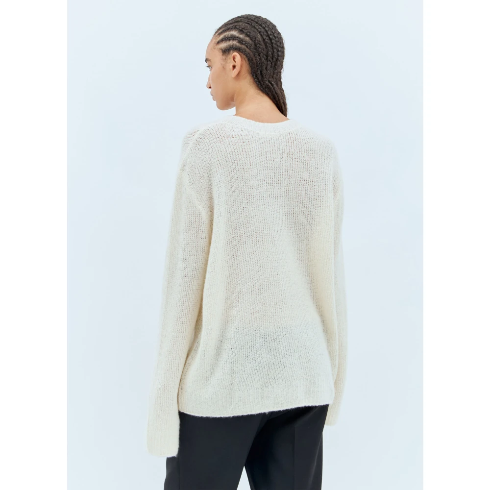 The Row Kasjmier Gebreide Crewneck Sweater Beige Dames