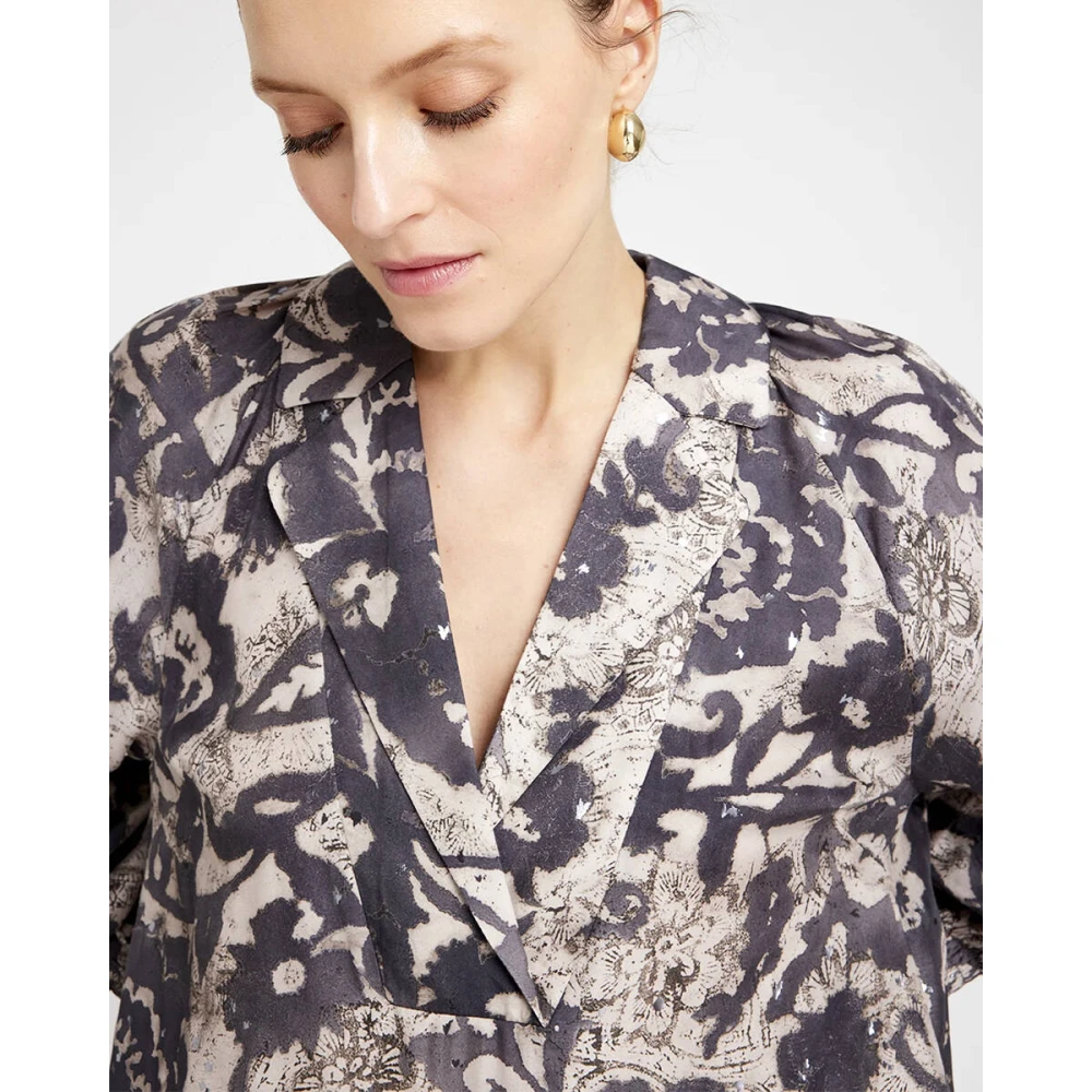 Gustav Lange Mouw Blouse Finja Style Gray Dames
