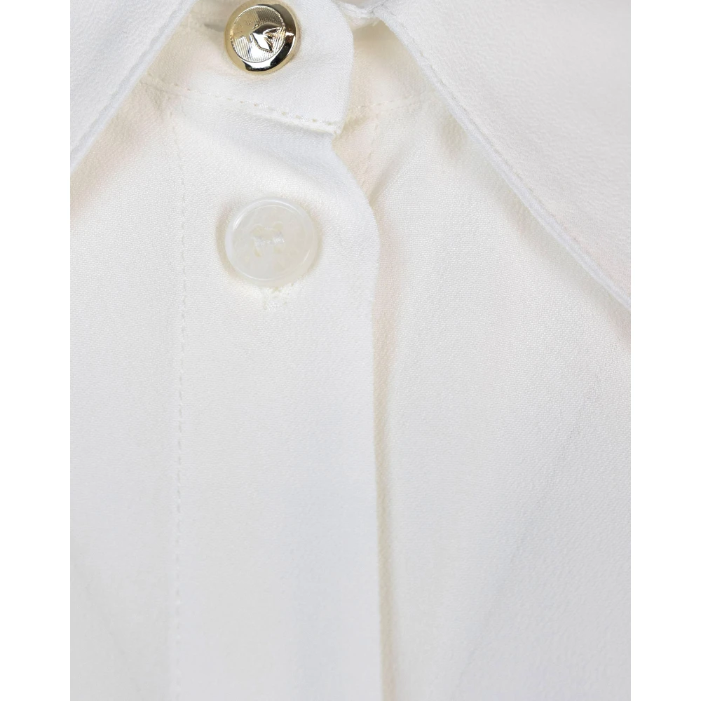 PATRIZIA PEPE Reguliere kraag overhemd met plooien White Dames