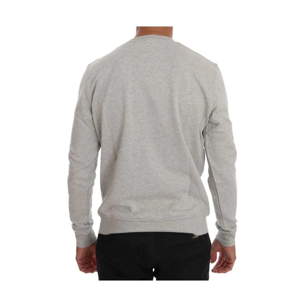 Frankie Morello Round-neck Knitwear Gray Heren