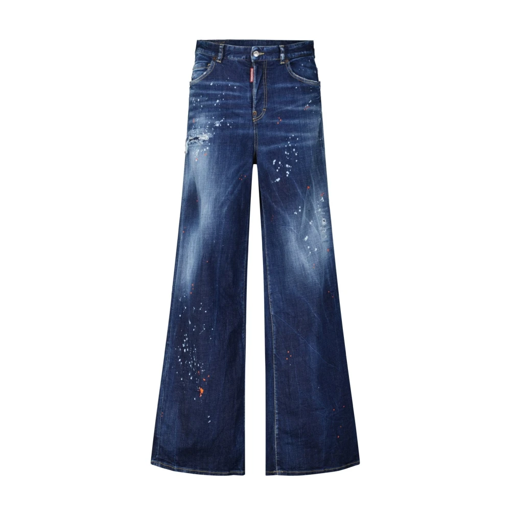 Dsquared2 Wijde Traveller Jeans Blue Dames