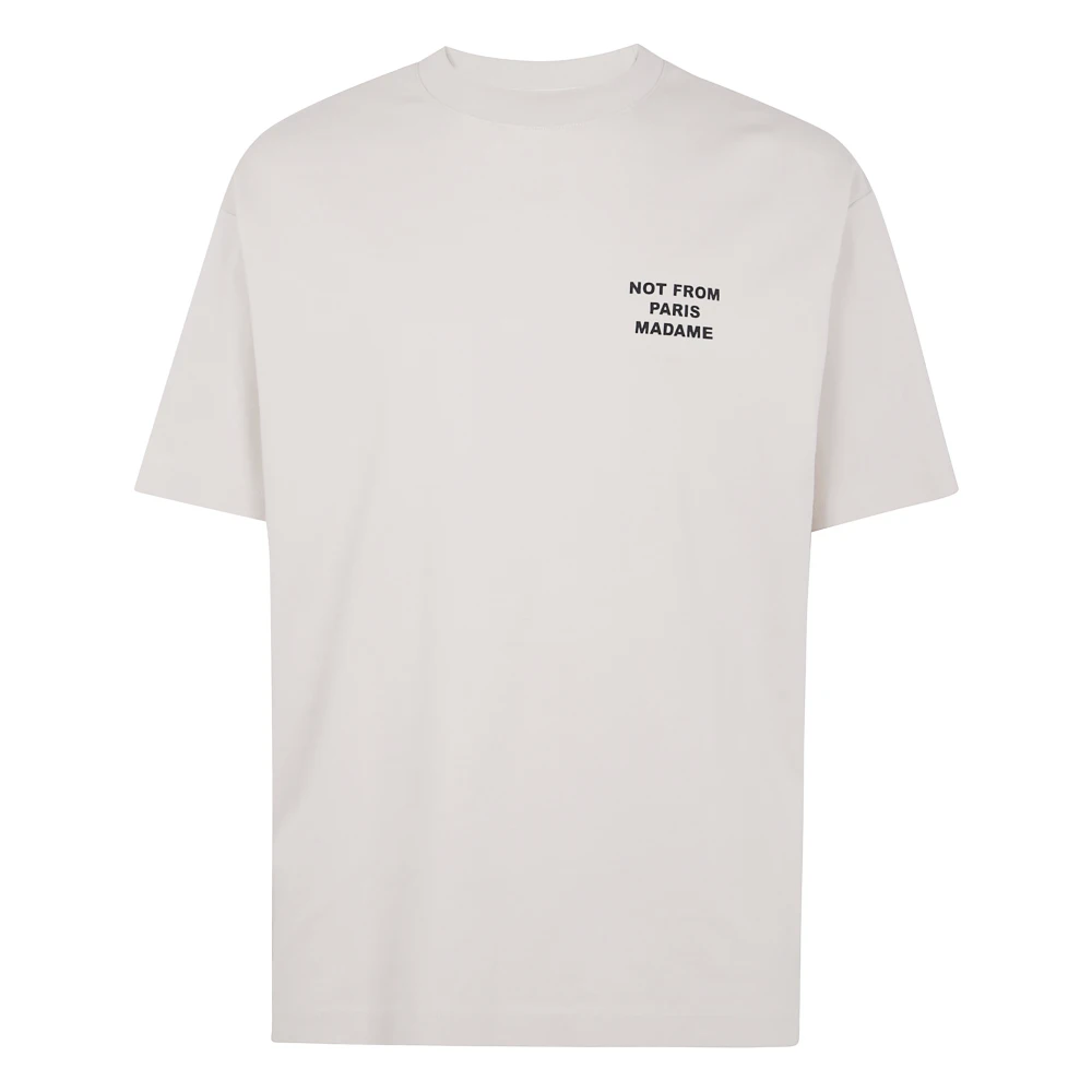 Drole de Monsieur Slogan T-shirt in Mastic Kleur Beige Heren