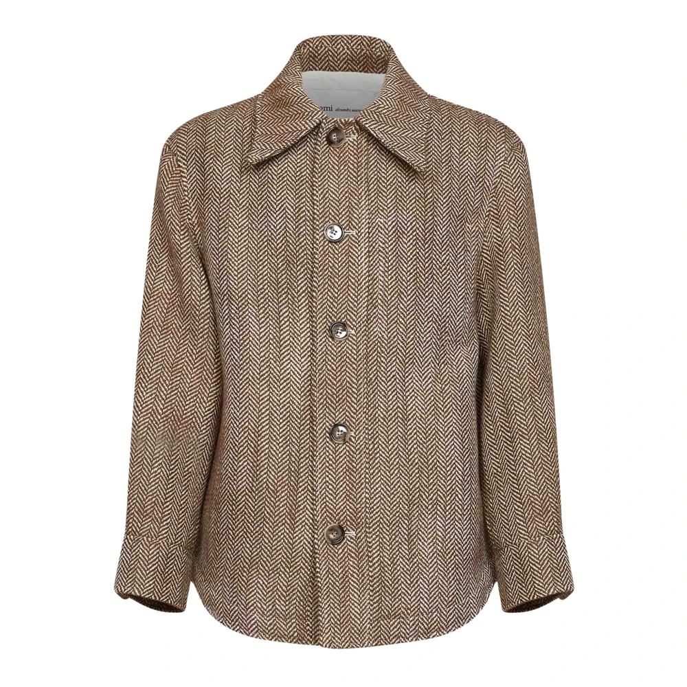 Ami Paris Uomo Marrone Cappotti, S, New,