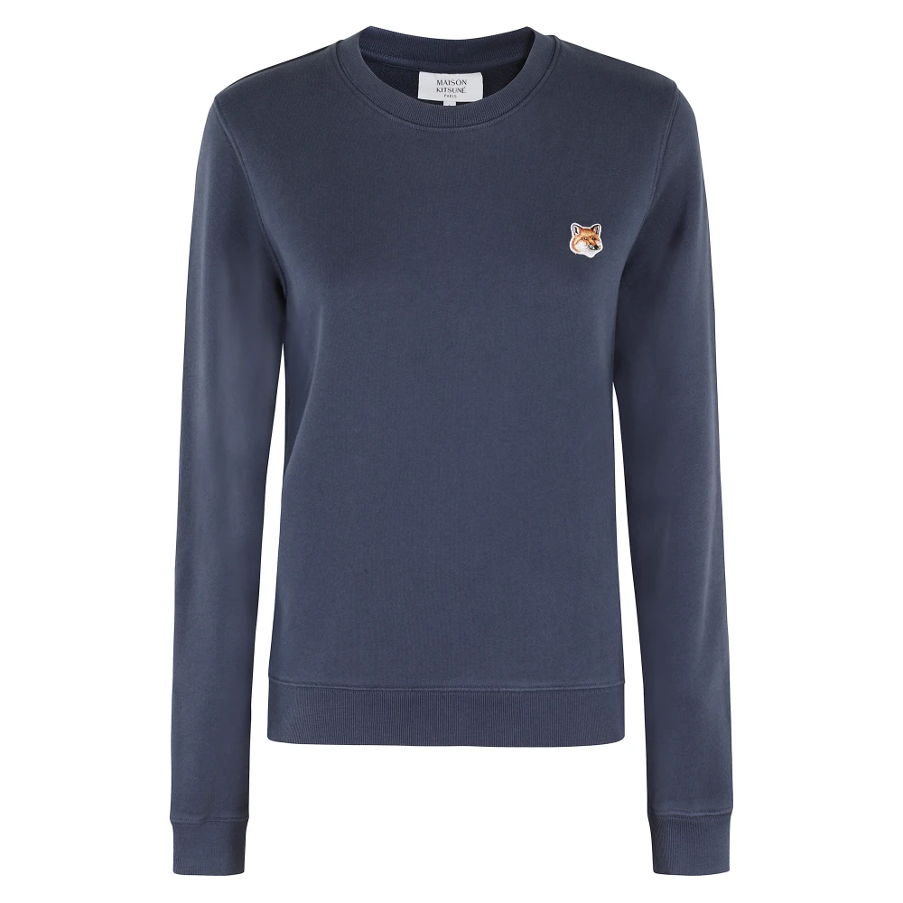 Maison Kitsuné Vossenkop Patch Sweater Blue Dames