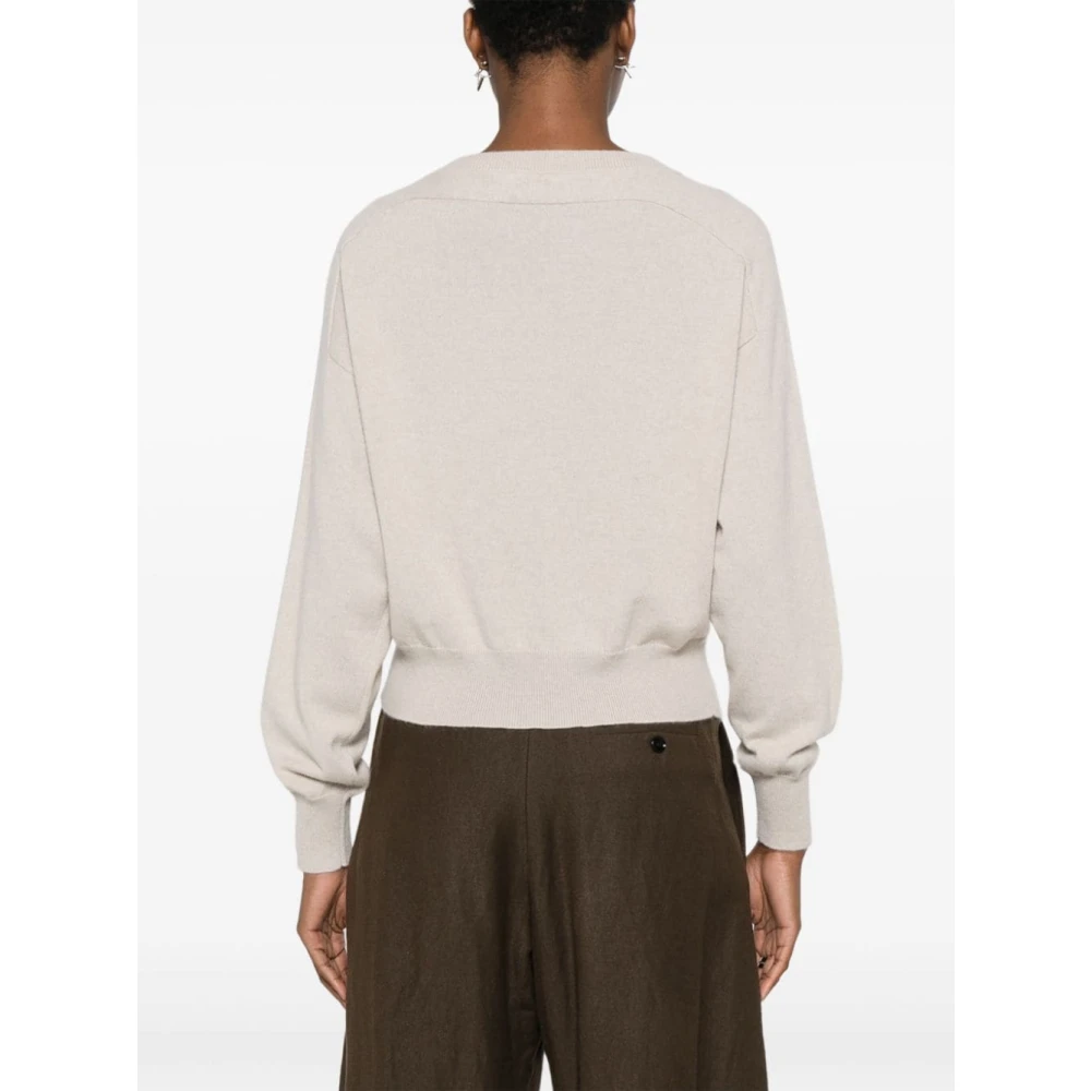 BRUNELLO CUCINELLI Kasjmier Beige Gebreide Trui Ronde Hals Beige Dames