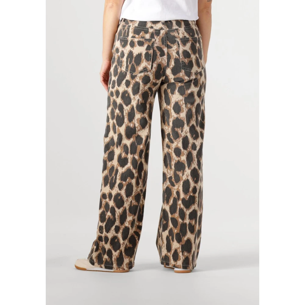 Refined Department Luipaard Wijde Broek Brown Dames