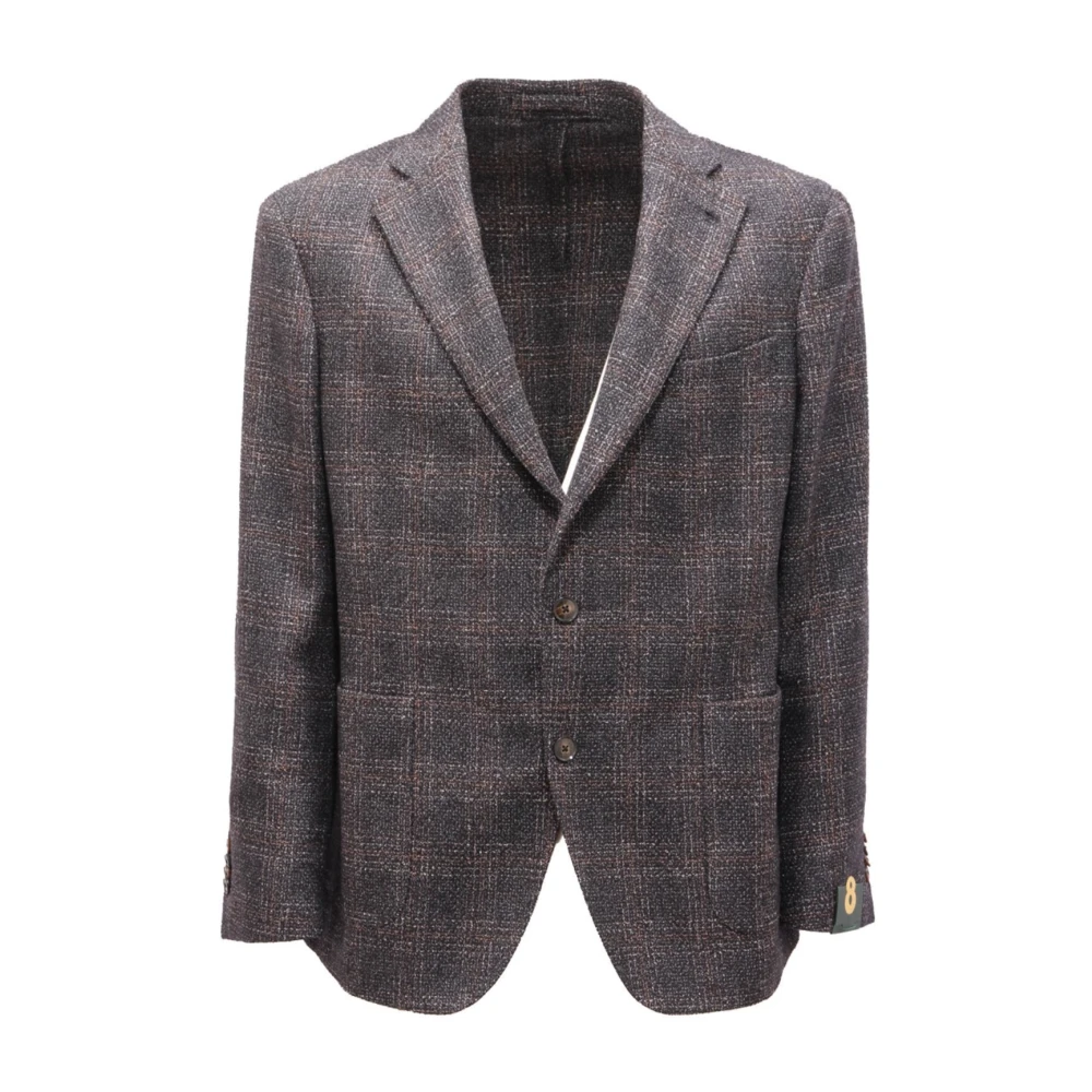 L.b.m. 1911 Men's Black Blazers, L, Checked Melange Jacket