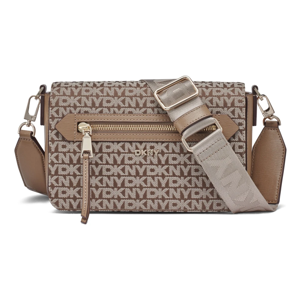 Dkny Women's Brown Iconic Crossbody Bag With Adjustable Strap