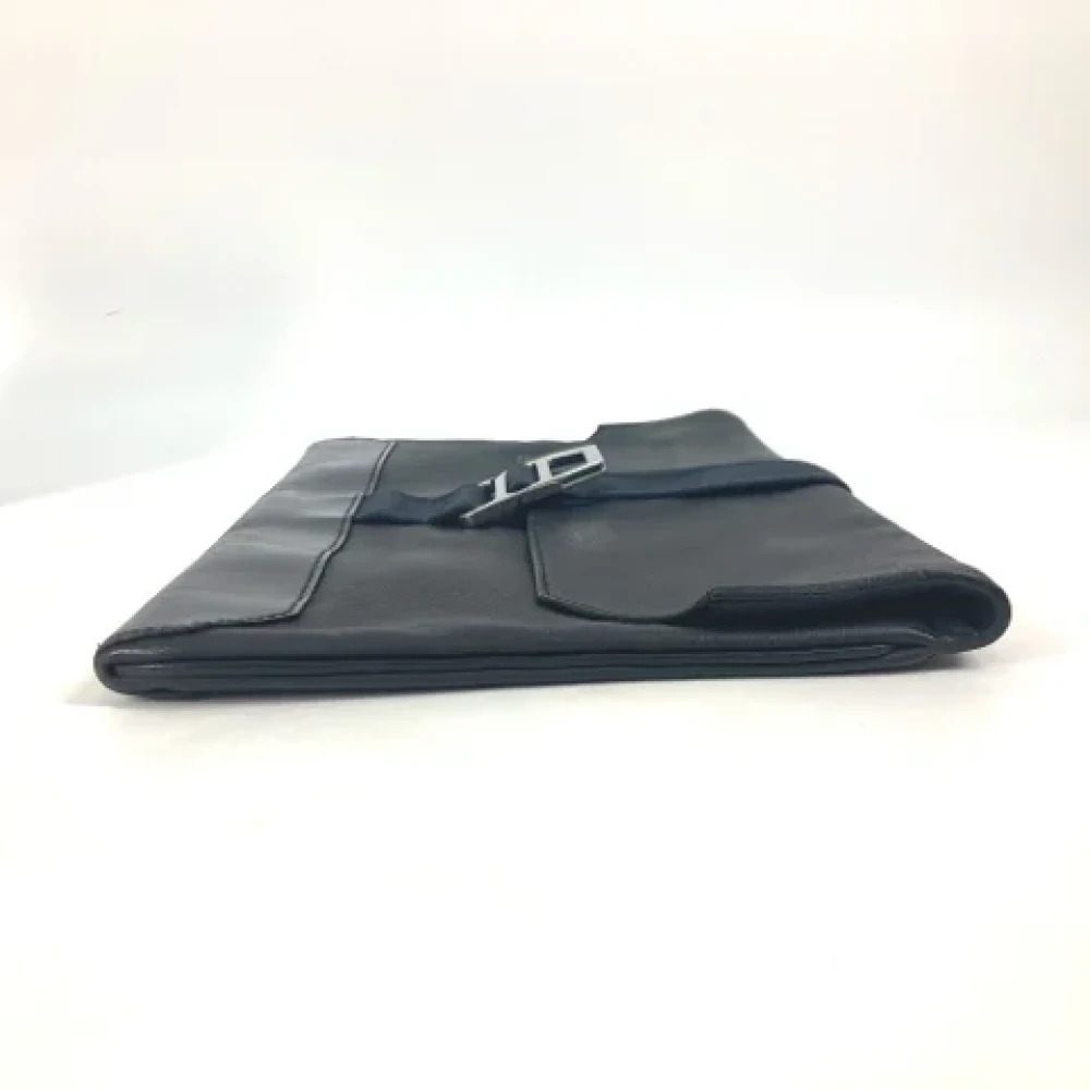 Hermès Vintage Pre-owned Leather clutches Blue Dames