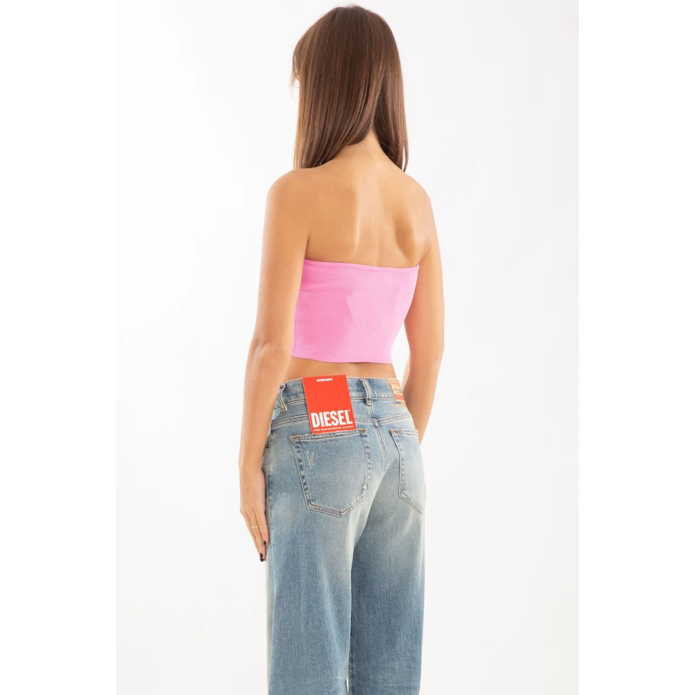 Diesel Metal Gebreide Top in M-Clarksvillex Stijl Pink Dames