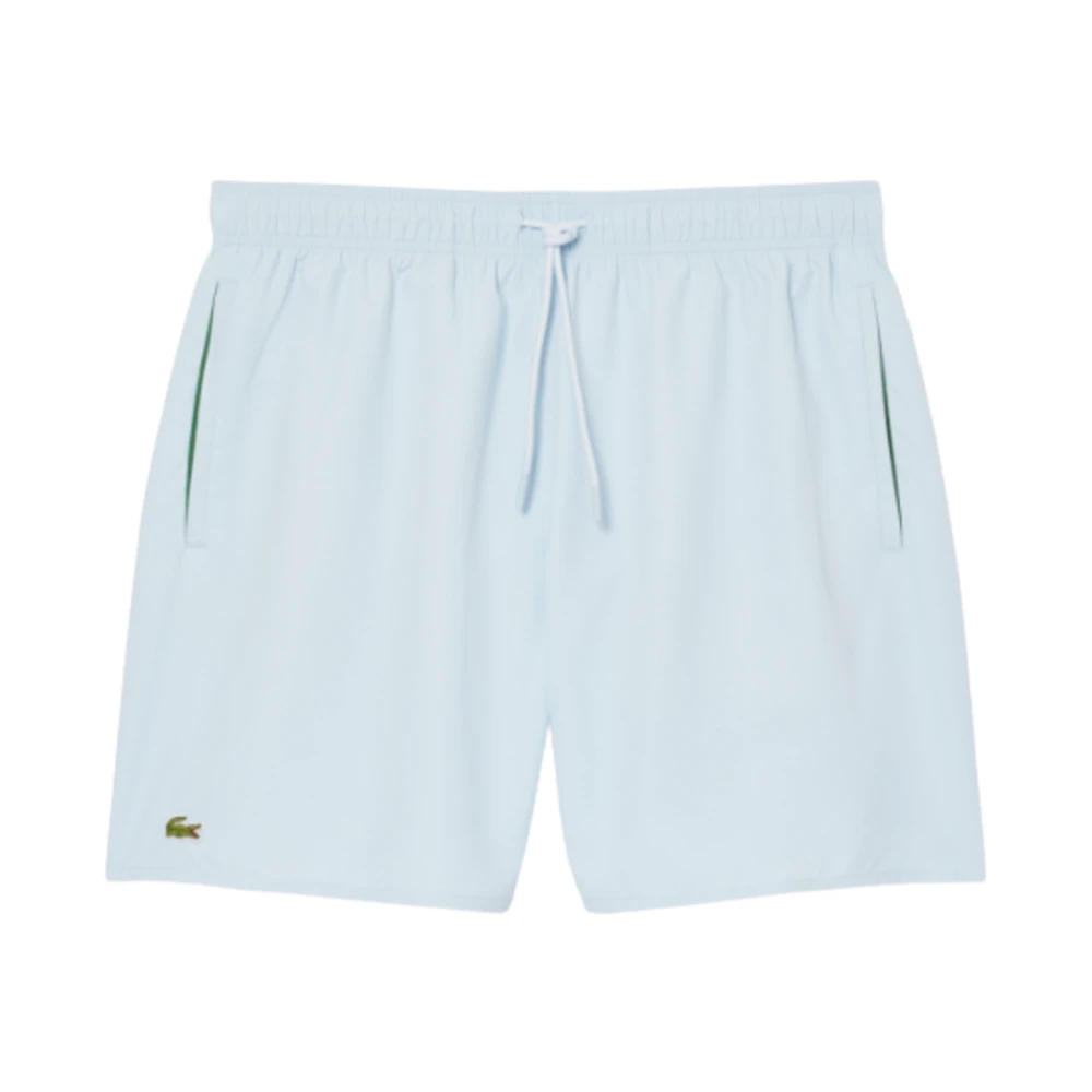 Lacoste Men's Blue Monochromatic Medium-Length Swim Shorts - Beachwear - L - Swimwear
