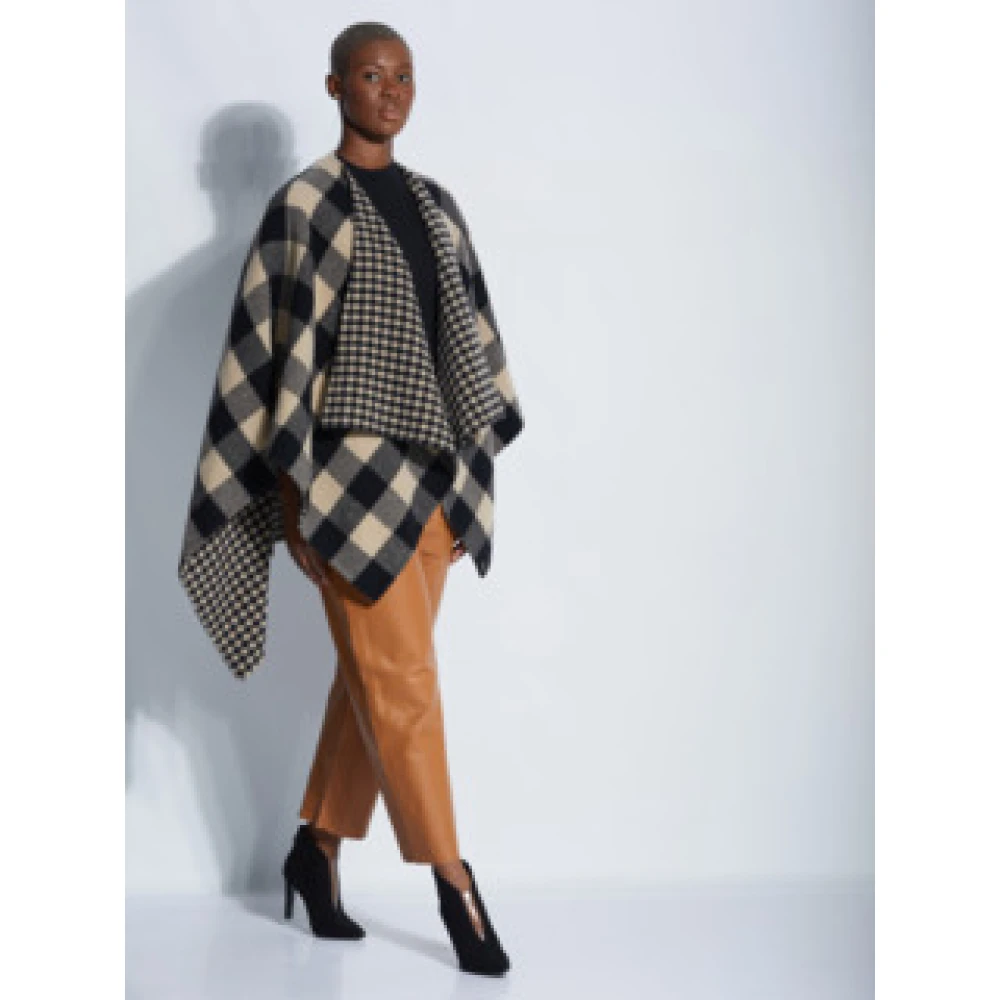 Belstaff Poncho in Zwart-Bruin Multicolor Dames