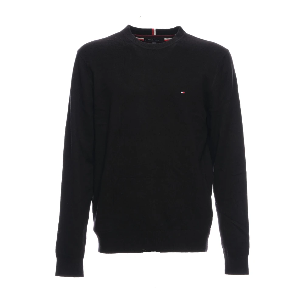 Tommy Hilfiger Men's Black Crew Neck Jumper With Cashmere