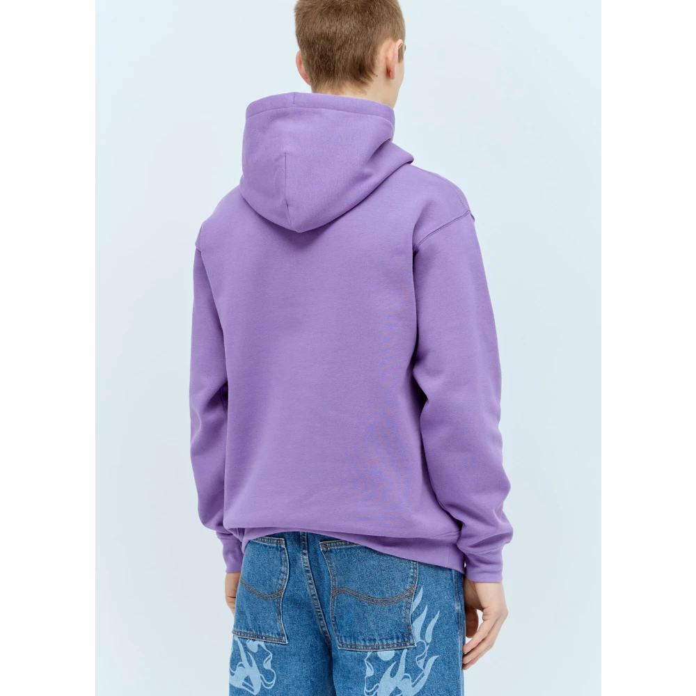 Dime Mtl Grafisch Logo Hoodie Katoen Fleece Purple Heren