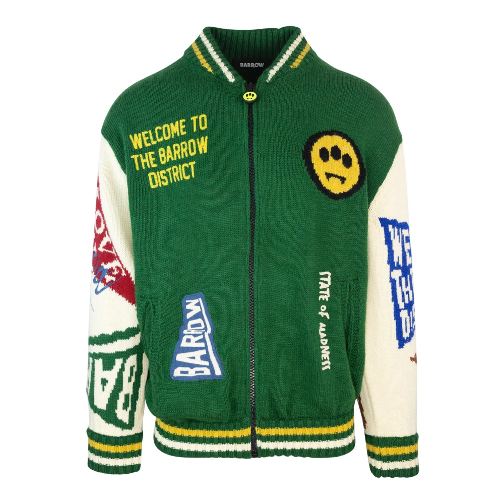 Barrow Groene Varsity Jack met Grafische Inzetstukken Green Heren