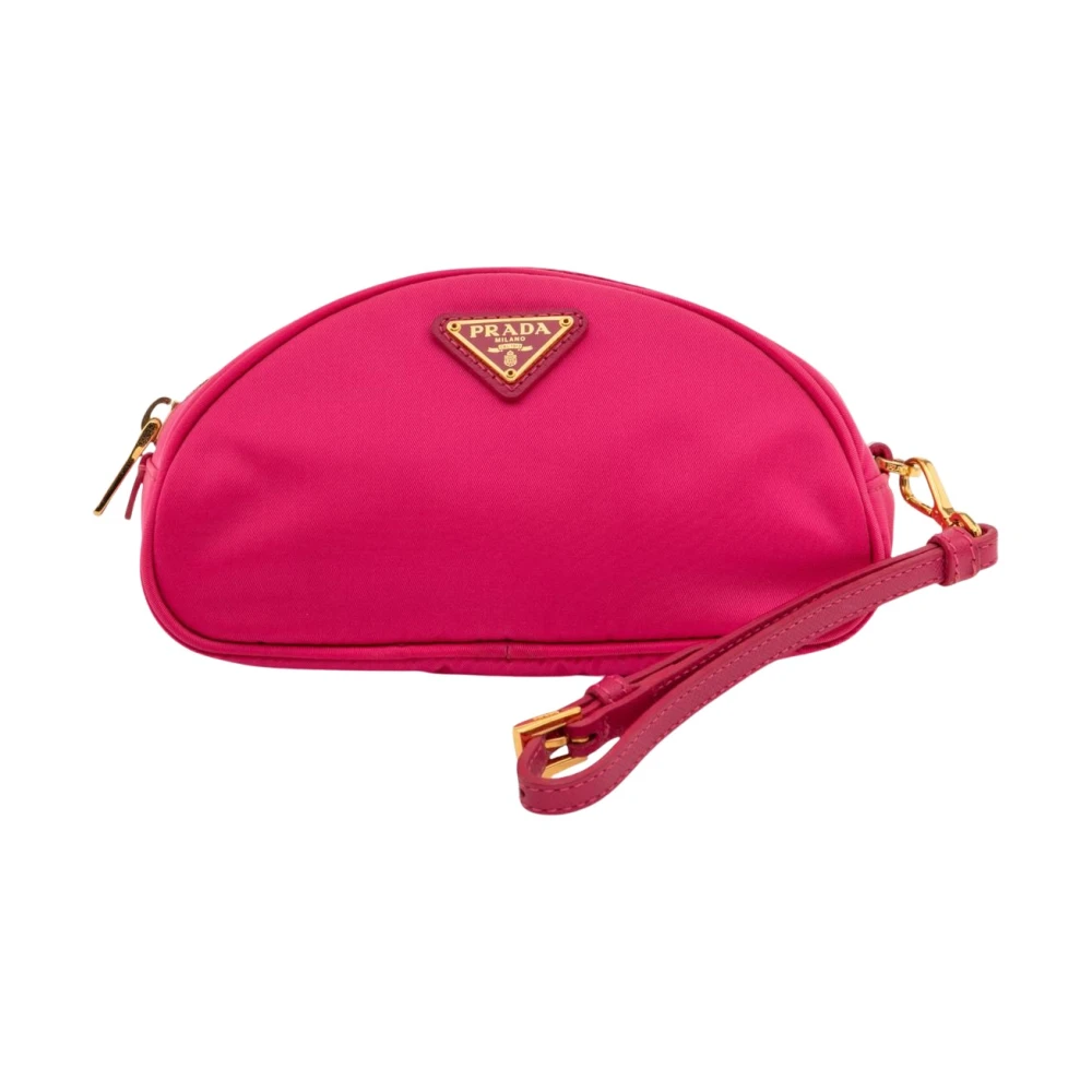 Prada Vintage Women's Pink Pre-Owned Nylon Cosmetic Pouch