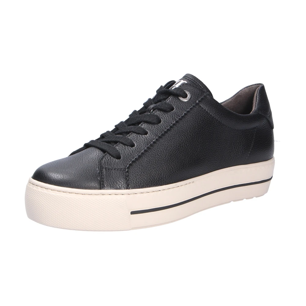 Paul Lace-Up Sneaker van fijn leer Dames Schoenen Zwart