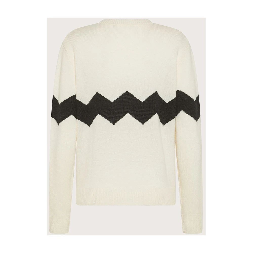 Seventy Zigzag Wollen Trui voor Moderne Vrouwen Beige Dames