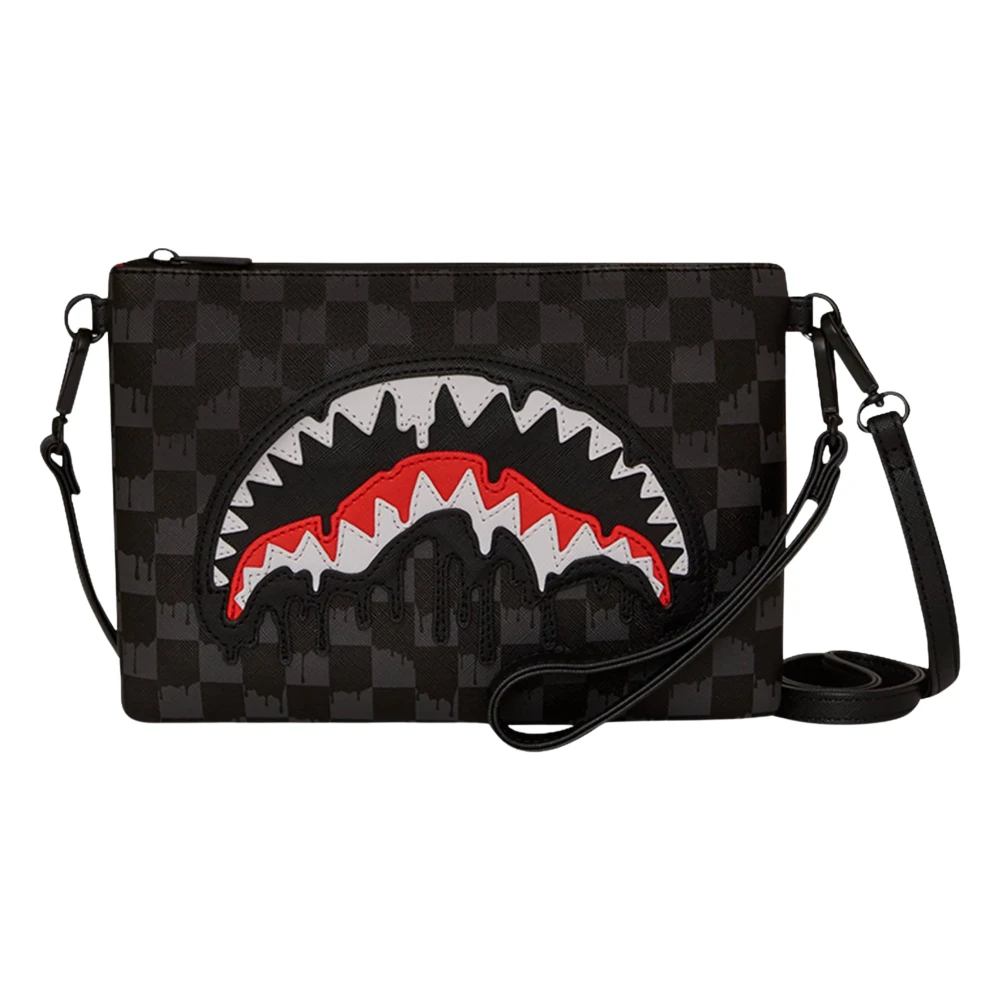 Sprayground Girls Black Bags, One Size, Dripping Sharks In Paris Crossover Clutch