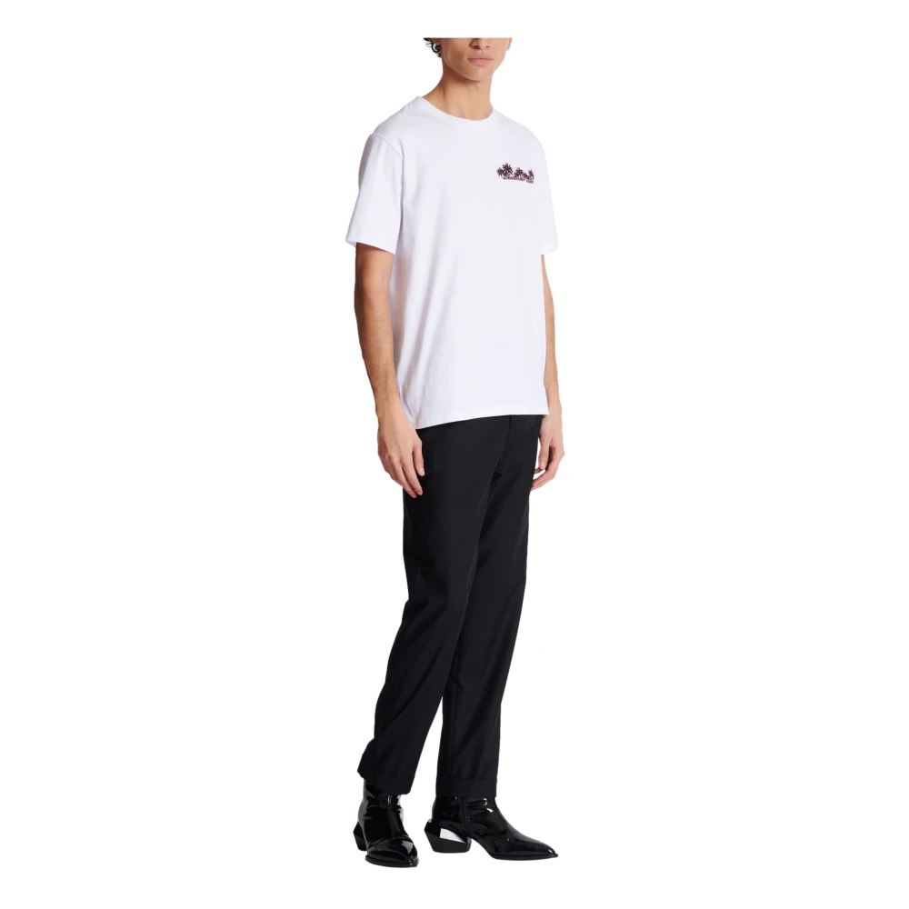 Balmain Club Signature bedrukt T-shirt White Heren