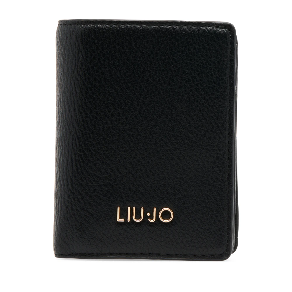 Liu Jo Zwarte Eco Leren Portemonnee met Logo Black Dames