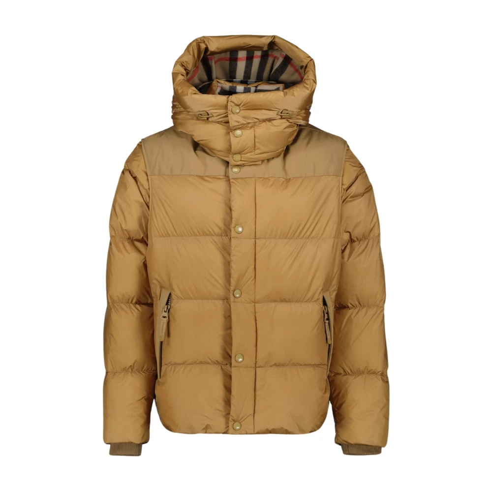 Burberry Afneembare Mouw Winterjas Brown Heren