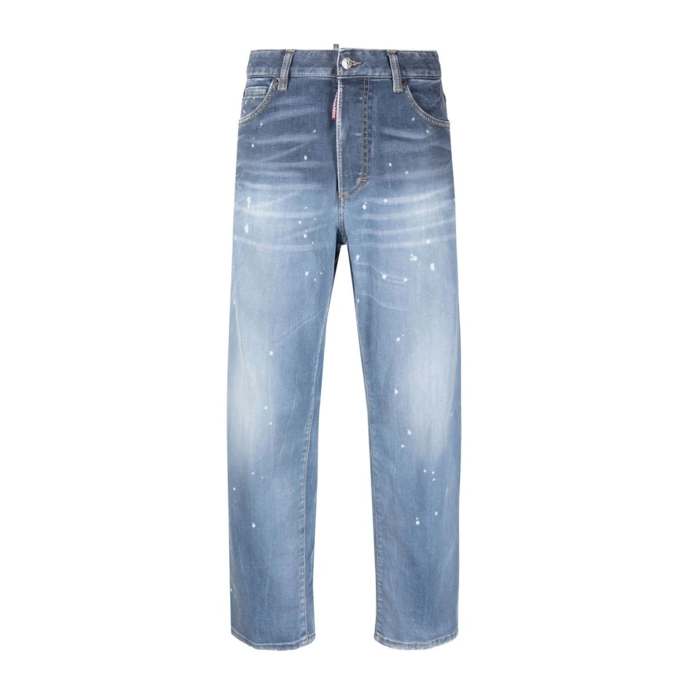 Dsquared2 Women's Blue Logo Patch Distressed Jeans