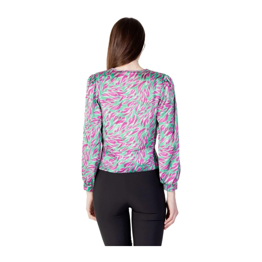 RINASCIMENTO Gedrukte blouse met V-hals en lange mouwen Multicolor Dames