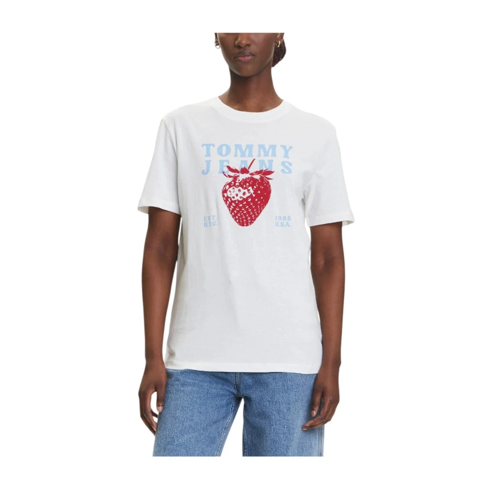 Tommy Hilfiger Women's White Strawberry Rlx Tee
