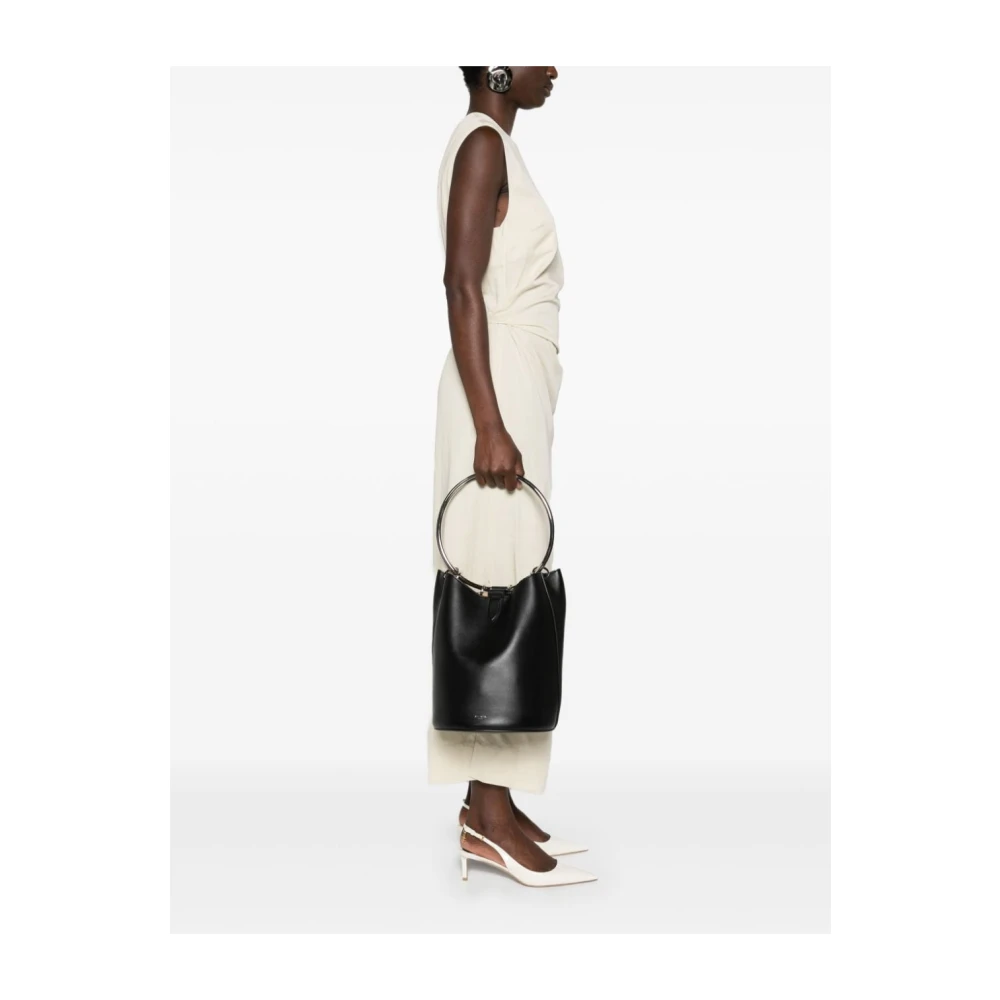 Alaïa Zwarte Gladde Korrel Emmer Tas Black Dames