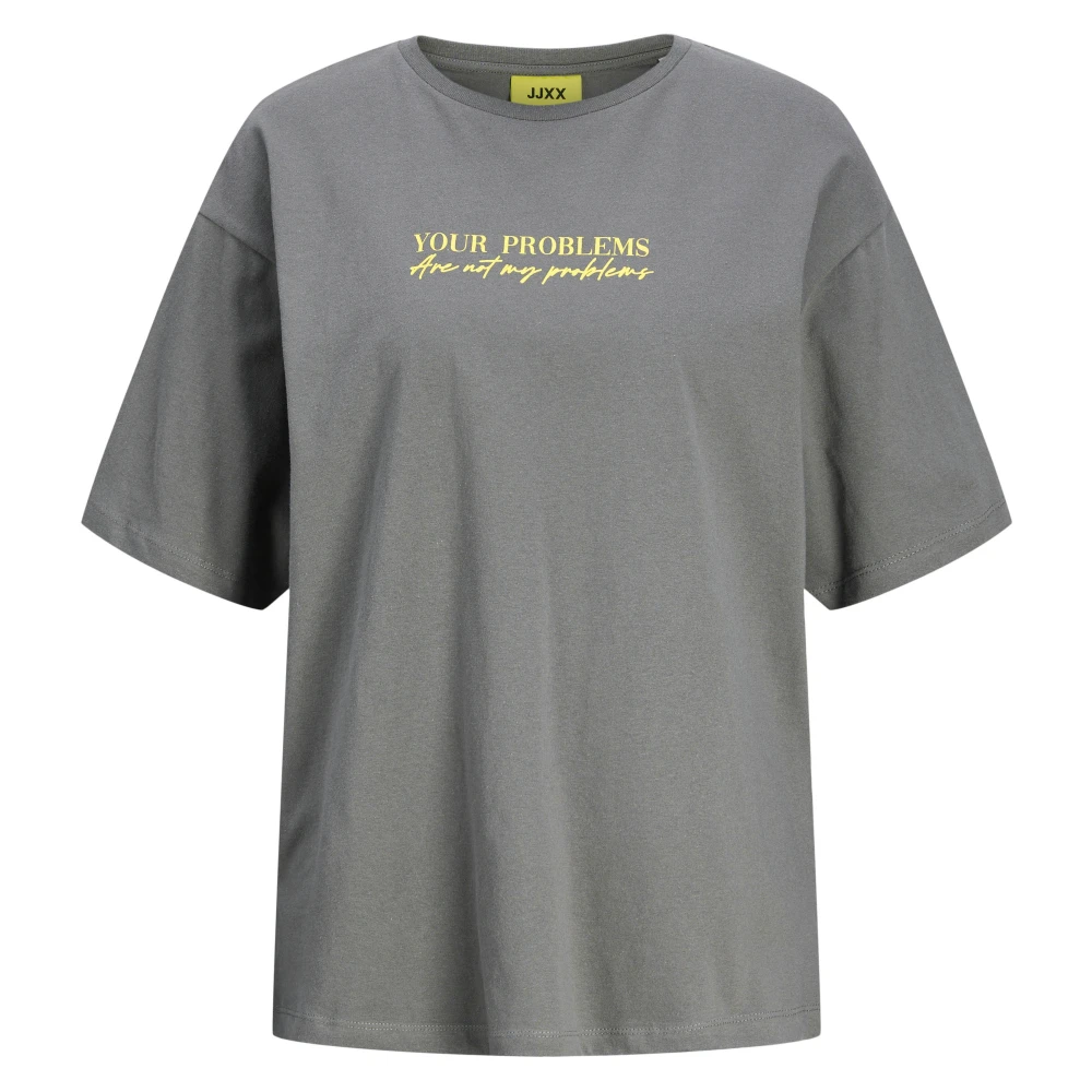 Jack & jones Losse SS Tee in Pewter Grey Gray Dames