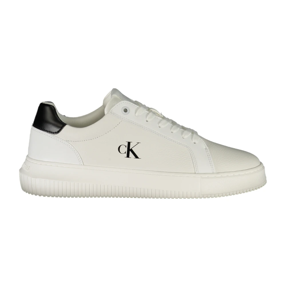Calvin Klein Men's White Leather Sneakers