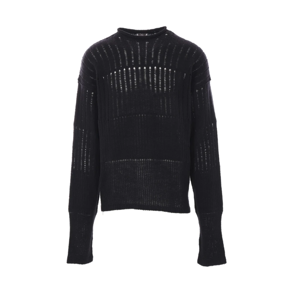 Rick Owens Oversized Geribbelde Trui Black Heren