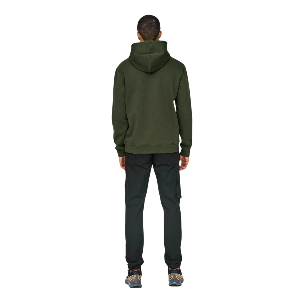 Only & Sons Casual Hoodie Sweatshirt Green Heren