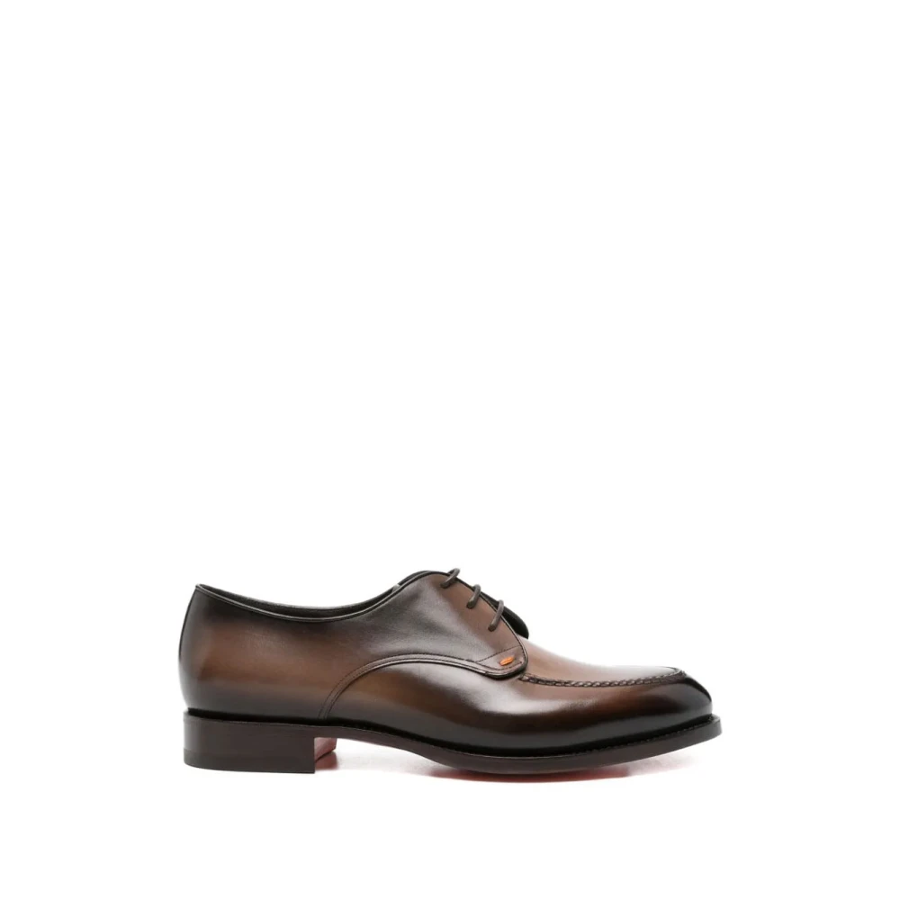 Santoni Men's Brown Dress Shoes, 10 Uk, Two-Tone Derby Shoes