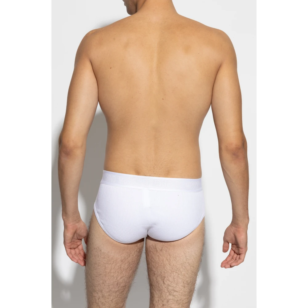Moschino Ribgebreide slips White Heren