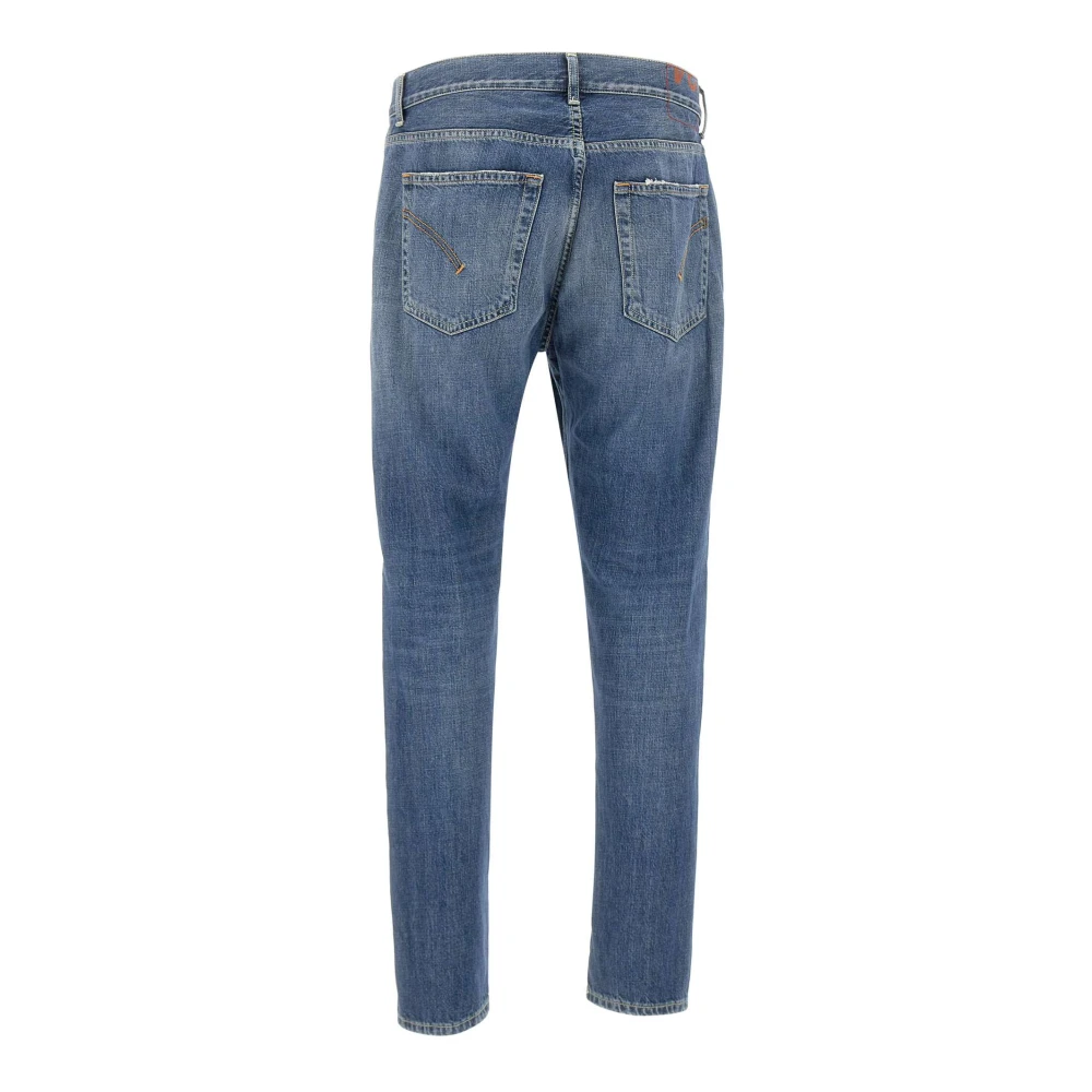 Dondup Blauwe Katoenen Jeans met Bliksem Blue Heren